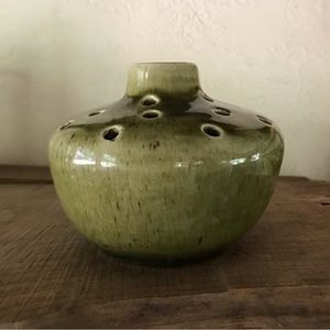 Vintage California Pottery Multi Hole Bud Vase Handmade Signed VTG